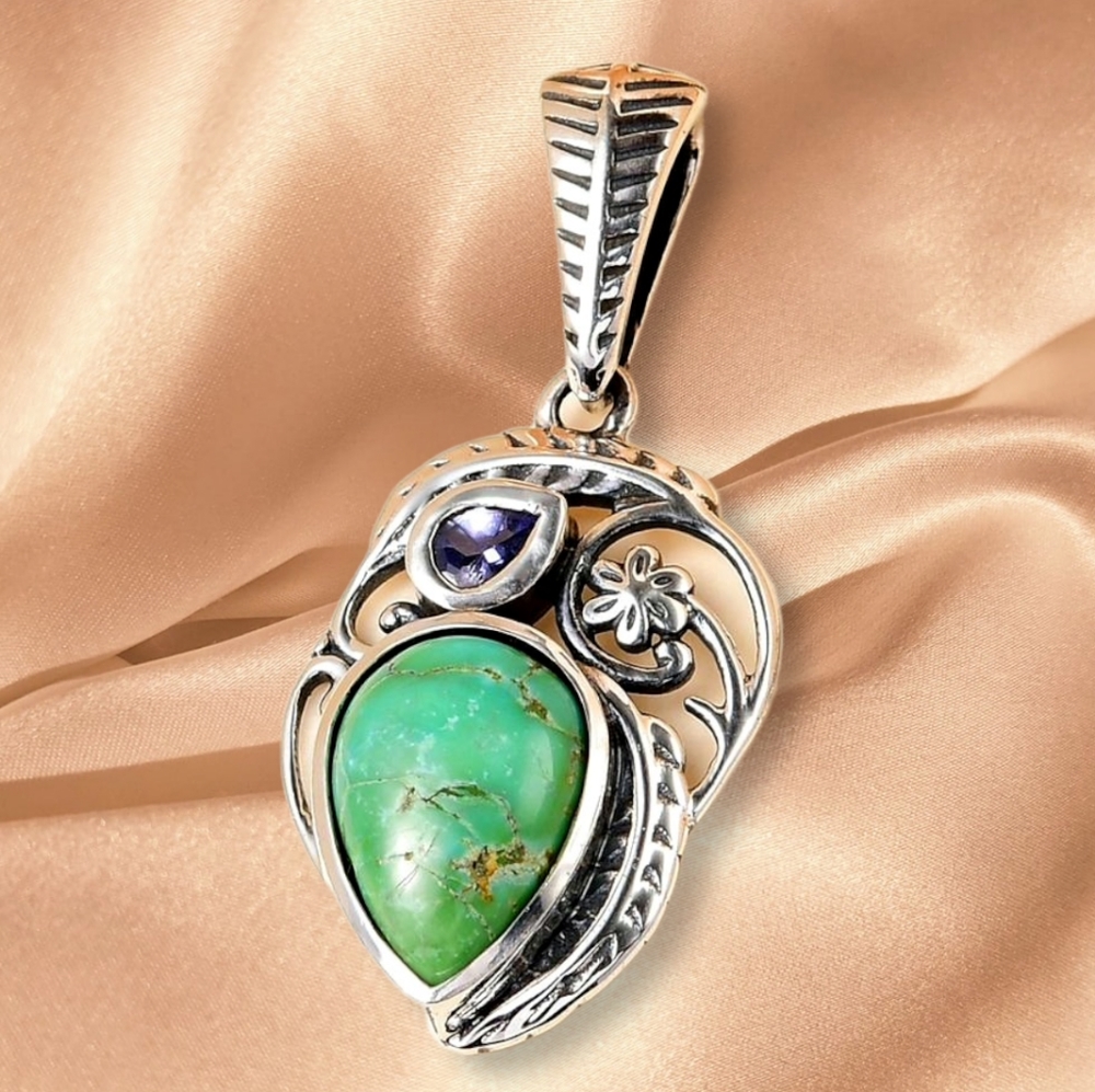 🔥PRICE DROP🔥NWT SONORAN GOLD TURQUOISE & TANZANITE STERLING SILVER PENDANT